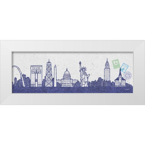 National Skyline II White Modern Wood Framed Art Print by McCollum, Sudi