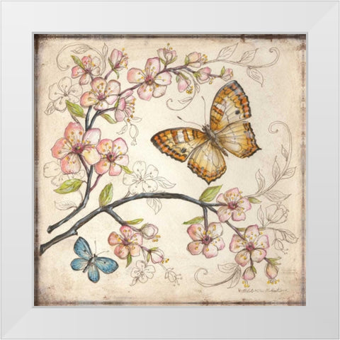 Le Jardin Butterfly II White Modern Wood Framed Art Print by McRostie, Kate