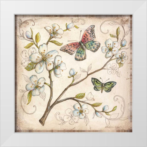 Le Jardin Butterfly III White Modern Wood Framed Art Print by McRostie, Kate