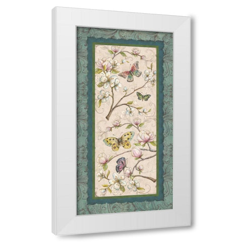 Le Jardin Butterfly Panel II White Modern Wood Framed Art Print by McRostie, Kate