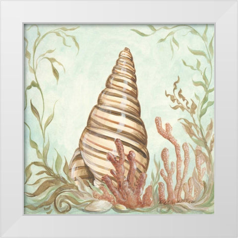 Seashells and Coral II White Modern Wood Framed Art Print by McRostie, Kate