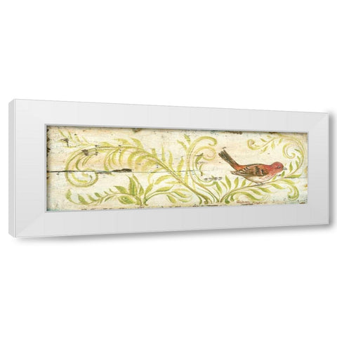 Eco Finch White Modern Wood Framed Art Print by McRostie, Kate