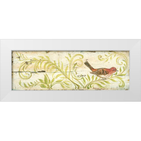 Eco Finch White Modern Wood Framed Art Print by McRostie, Kate