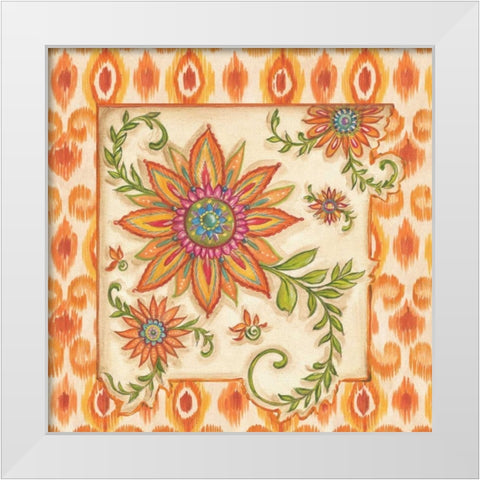 Ikat Floral III White Modern Wood Framed Art Print by McRostie, Kate