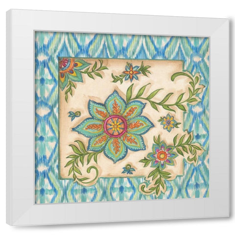 Ikat Floral IV White Modern Wood Framed Art Print by McRostie, Kate