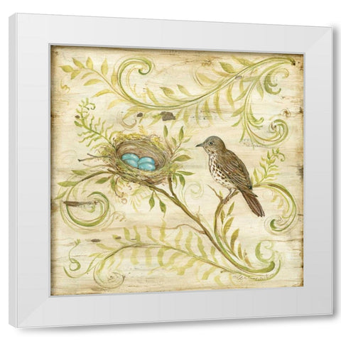 Natures Nest II White Modern Wood Framed Art Print by McRostie, Kate