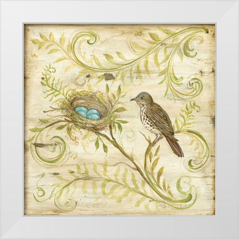 Natures Nest II White Modern Wood Framed Art Print by McRostie, Kate