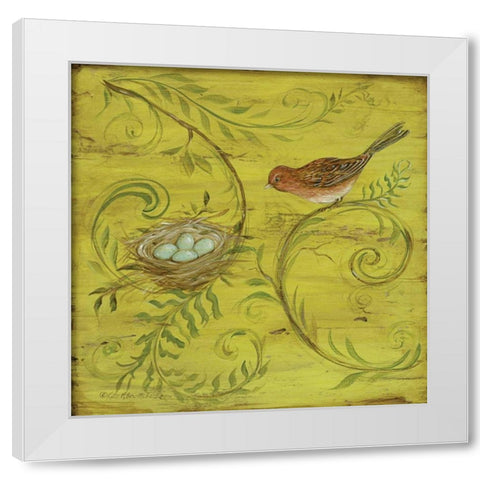 Natures Nest IV White Modern Wood Framed Art Print by McRostie, Kate