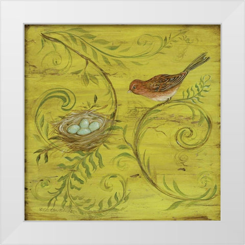 Natures Nest IV White Modern Wood Framed Art Print by McRostie, Kate