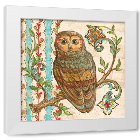 Treetop Owl II White Modern Wood Framed Art Print by McRostie, Kate