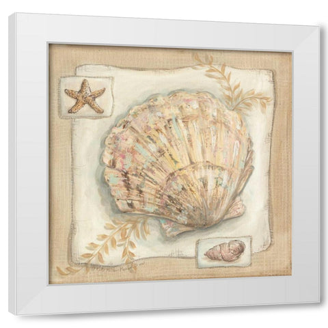 Sandy Scallop White Modern Wood Framed Art Print by McRostie, Kate
