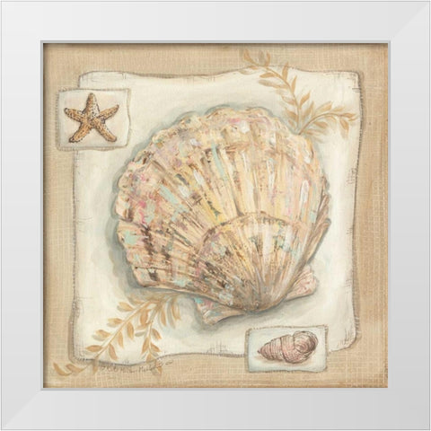 Sandy Scallop White Modern Wood Framed Art Print by McRostie, Kate