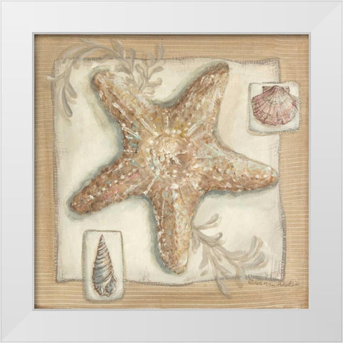Sandy Starfish White Modern Wood Framed Art Print by McRostie, Kate