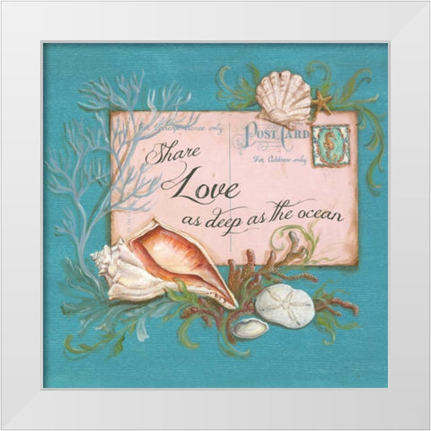 Paradise Postcards I White Modern Wood Framed Art Print by McRostie, Kate