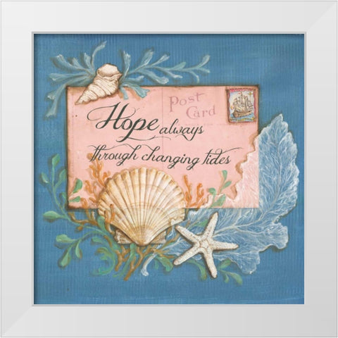 Paradise Postcards IV White Modern Wood Framed Art Print by McRostie, Kate