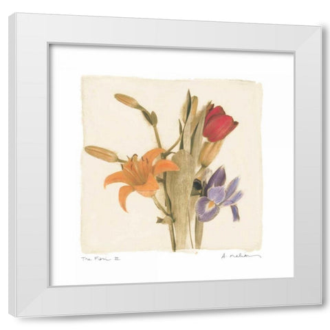 Tre Fiori III White Modern Wood Framed Art Print by Melious, Amy