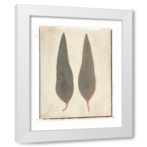 Two Leaves White Modern Wood Framed Art Print by Melious, Amy