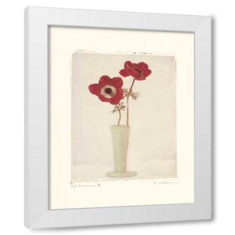 Red Anemones II White Modern Wood Framed Art Print by Melious, Amy