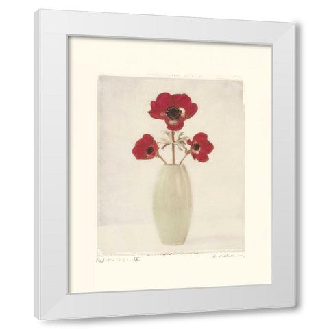 Red Anemones IV White Modern Wood Framed Art Print by Melious, Amy