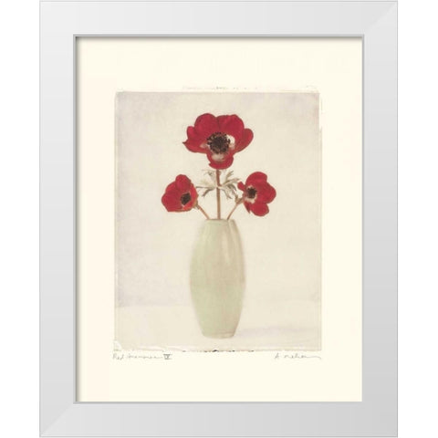 Red Anemones IV White Modern Wood Framed Art Print by Melious, Amy