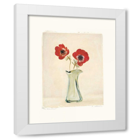 Two Anemones White Modern Wood Framed Art Print by Melious, Amy
