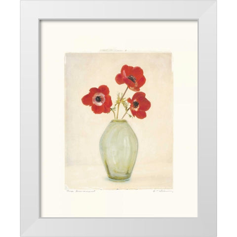 Three Anemones White Modern Wood Framed Art Print by Melious, Amy
