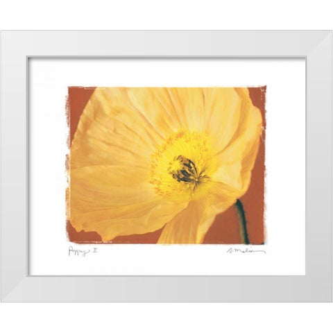 Poppy II White Modern Wood Framed Art Print by Melious, Amy