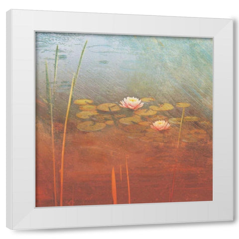 Pond Lilies II White Modern Wood Framed Art Print by Melious, Amy