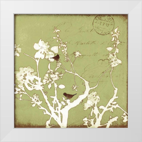 Song Birds II White Modern Wood Framed Art Print by Melious, Amy