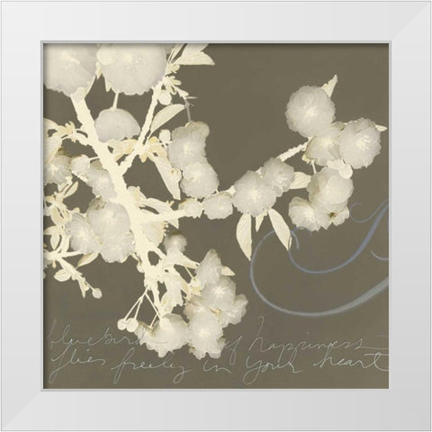 Wishes and Leaves II White Modern Wood Framed Art Print by Melious, Amy