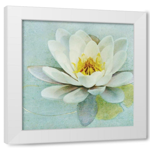 Magnolia Sq. White Modern Wood Framed Art Print by Melious, Amy