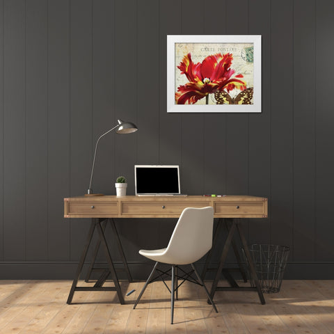 Carte Postale Tulip I White Modern Wood Framed Art Print by Melious, Amy