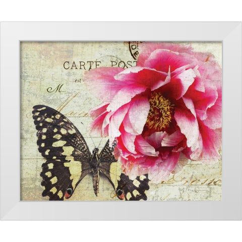 Carte Postale Peony White Modern Wood Framed Art Print by Melious, Amy