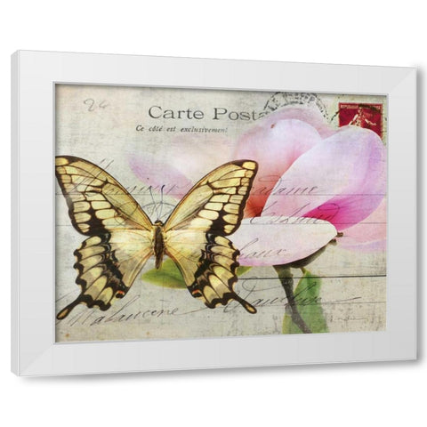 Carte Postale Magnolia I White Modern Wood Framed Art Print by Melious, Amy