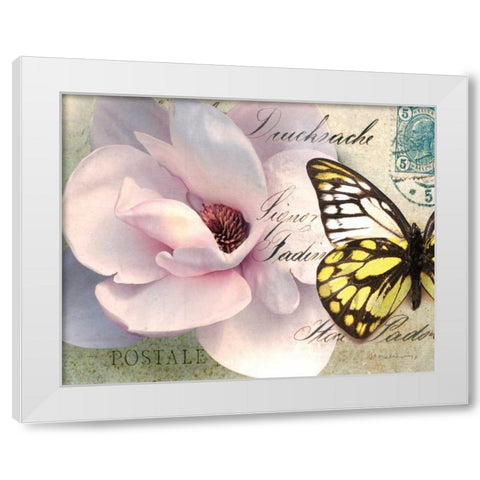 Carte Postale Magnolia II White Modern Wood Framed Art Print by Melious, Amy