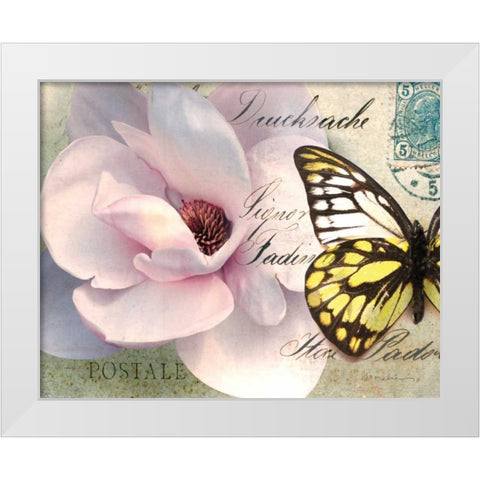 Carte Postale Magnolia II White Modern Wood Framed Art Print by Melious, Amy