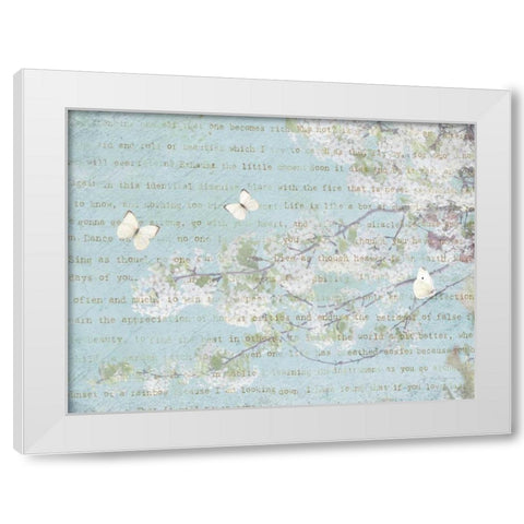 Blossoms and Butterflies II White Modern Wood Framed Art Print by Melious, Amy