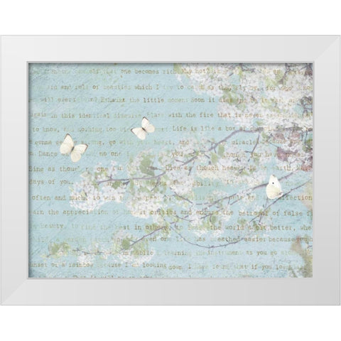 Blossoms and Butterflies II White Modern Wood Framed Art Print by Melious, Amy