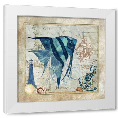 Nautical Fish I White Modern Wood Framed Art Print by Meyer, Jill