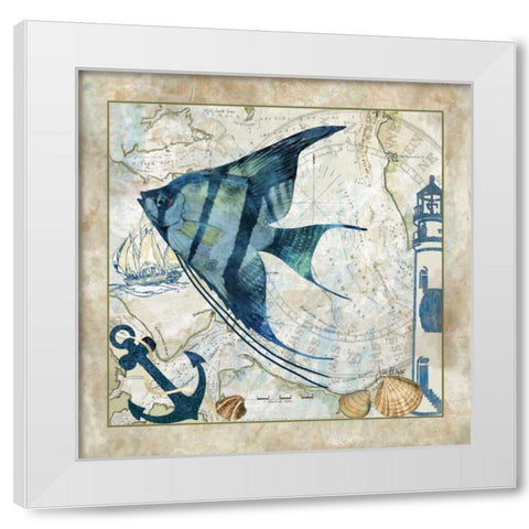Nautical Fish II White Modern Wood Framed Art Print by Meyer, Jill