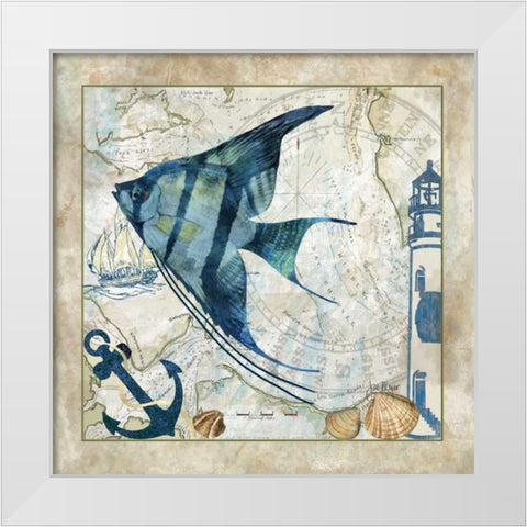 Nautical Fish II White Modern Wood Framed Art Print by Meyer, Jill
