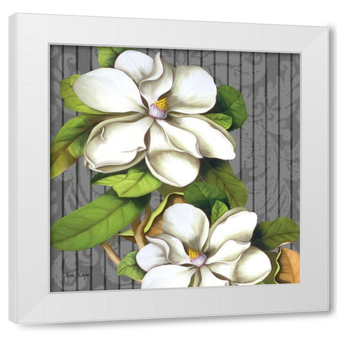 Magnificent Mangolias II White Modern Wood Framed Art Print by Meyer, Jill