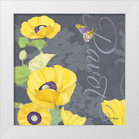 Pavot II White Modern Wood Framed Art Print by Meyer, Jill