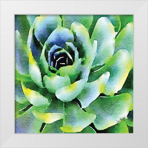 Opulent Succulents I White Modern Wood Framed Art Print by Meyer, Jill