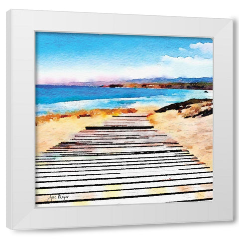 Pier Review White Modern Wood Framed Art Print by Meyer, Jill