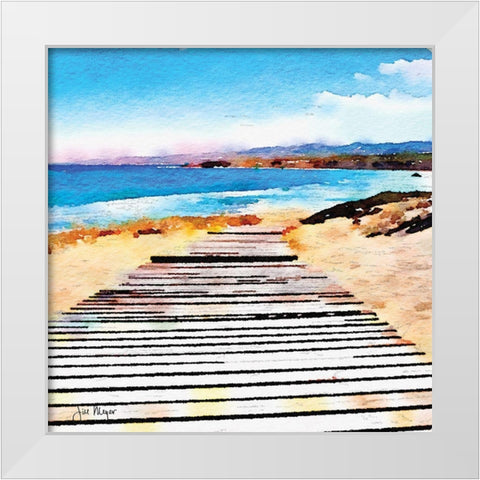 Pier Review White Modern Wood Framed Art Print by Meyer, Jill