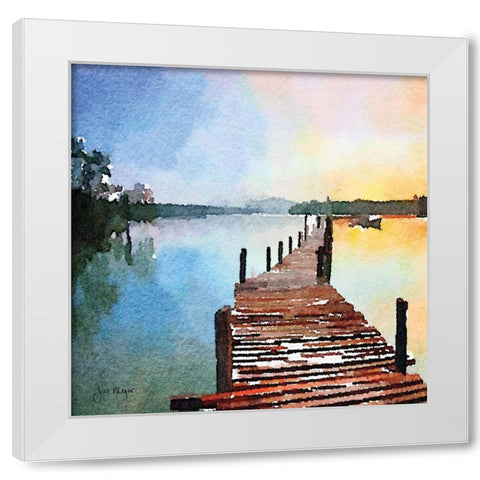 Pier Review II White Modern Wood Framed Art Print by Meyer, Jill
