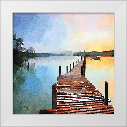 Pier Review II White Modern Wood Framed Art Print by Meyer, Jill