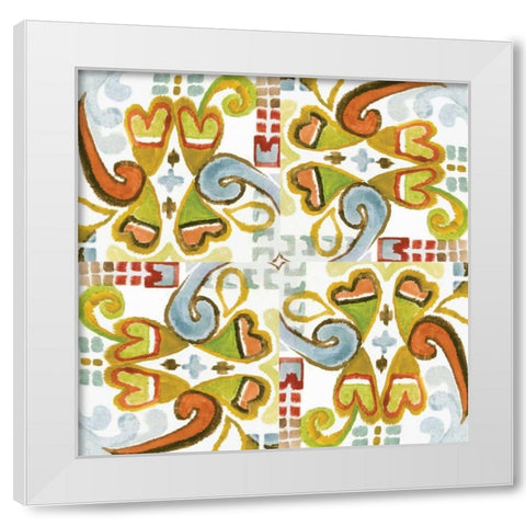 Ikat Tile I White Modern Wood Framed Art Print by Ferry, Margaret