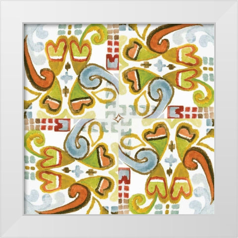 Ikat Tile I White Modern Wood Framed Art Print by Ferry, Margaret